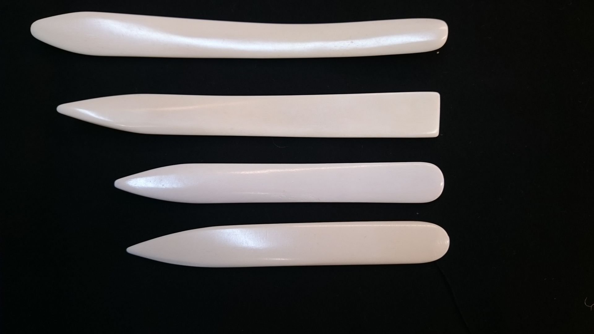 Falzbein Falzbeine gebogen aus echtem Knochen 20cm für Sattler Polsterer Basteln